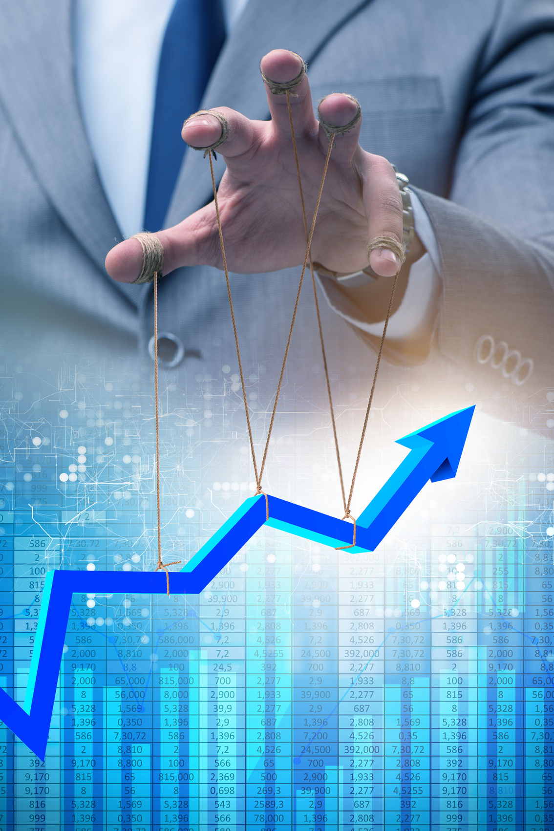 Hand Supporting the Growth Chart Line